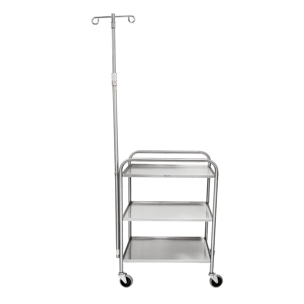 7535 Medium Duty Stainless Steel Medical Utility Cart (Optional IV